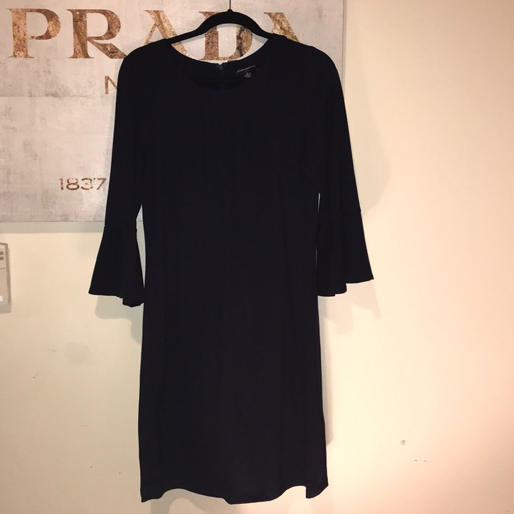 Navy bell sleeve dress